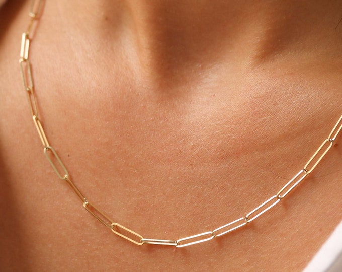 Gold Necklace, Paperclip Chain Necklace, Necklaces For Women, Dainty Necklace, Everyday Necklace