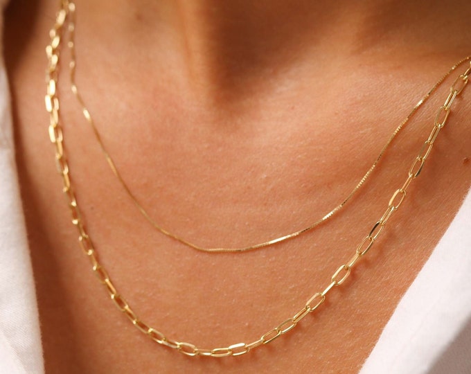 Gold Necklace, Paperclip Chain Necklace, Necklaces For Women, Dainty Necklace, Everyday Necklace