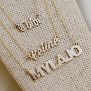 Name Necklace, Custom Name Necklace, Name Necklace Gold, Gold Name Necklace, Nameplate Necklace, Solid Gold Name Necklace, Custom Gift