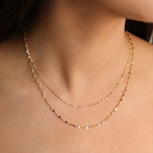 14K Gold Chain Necklace, Delicate Dainty Layered Necklace image 1