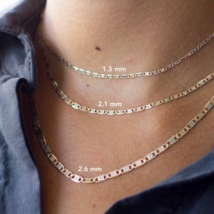 Tri Color Necklace, 14K Solid Gold Chain Necklace, Dainty Delicate Rose Gold Necklace