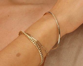 14k Solid Gold Bangle Bracelet, Bangle Bracelets For Women, Gold Bangles, Gold Bangle Bracelet, Solid Gold 2mm Bracelet Bangle