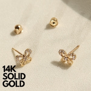 Gold Earrings Stud, 14K Gold Earrings Studs, Gold Butterfly Earrings, Butterfly Earrings Gold, 14K Gold Butterfly Earrings, Butterfly Stud
