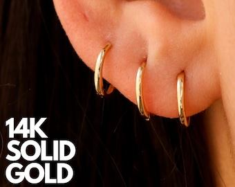 Gold Earrings, Gold Hoop Earrings, 14K Gold Earrings, Hoop Earrings Gold, Gold Earrings Set, Small Gold Hoop Earrings, Gold Huggie Earrings