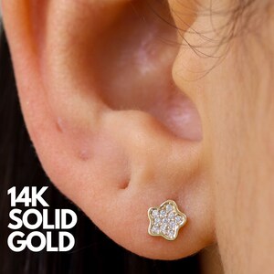 Gold Earrings, Solid Gold Earrings, Gold Earrings Stud, Small Gold Earrings, Earrings Solid Gold, Gold Dainty Studs, Gold Star Earrings