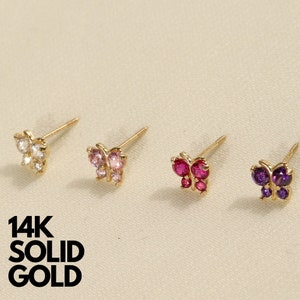 Butterfly Earrings, Animal Earrings, Nature Jewelry, Butterfly Wing Earrings, 14K Gold Butterfly Earrings, Butterfly Earring, Nature Jewelry