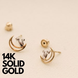 Gold Earrings, 14K Gold Earrings, Solid Gold Earrings, Gold Earrings Set, Gold Earrings Stud, Stud Earrings Gold, Gold Animal Earrings