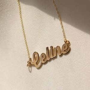 Name Necklace, Custom Name Necklace, Name Necklace Gold, Gold Name Necklace, Nameplate Necklace, Solid Gold Name Necklace, Custom Gift