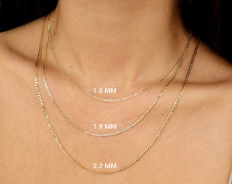 Solid 14K Gold Cuban Link Chain Necklace