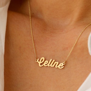 Name Necklace, Custom Name Necklace, Name Necklace Gold, Gold Name Necklace, Nameplate Necklace, Solid Gold Name Necklace, Custom Gift