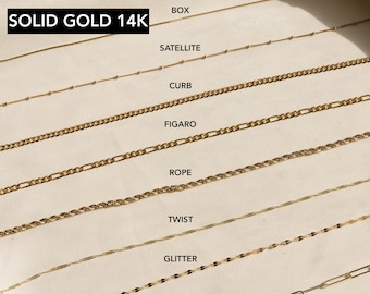 14K Gold Necklace, 14K Gold Chain, Solid Gold Necklace, Solid Gold Chain, Real Gold Necklace