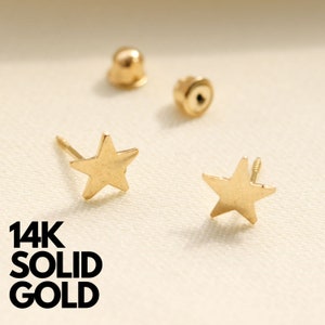 Star Earrings, Celestial Earrings, 14K Star Earring, Gold Star Earrings, Star Stud Earrings, Star Earring Studs, Astronomy Jewelry