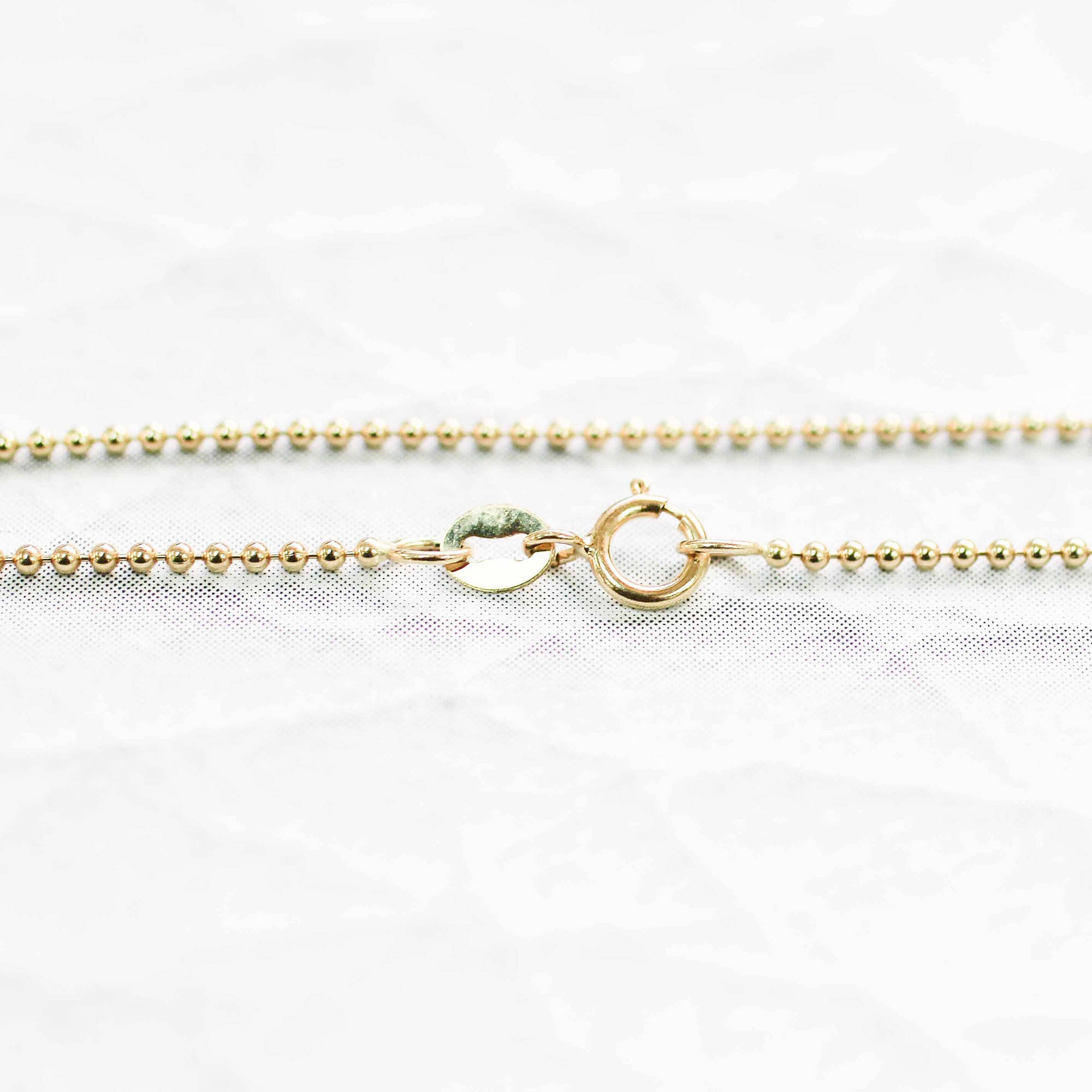 14K Gold Beaded Ball Chain Necklace Delicate Dainty Layered Etsy
