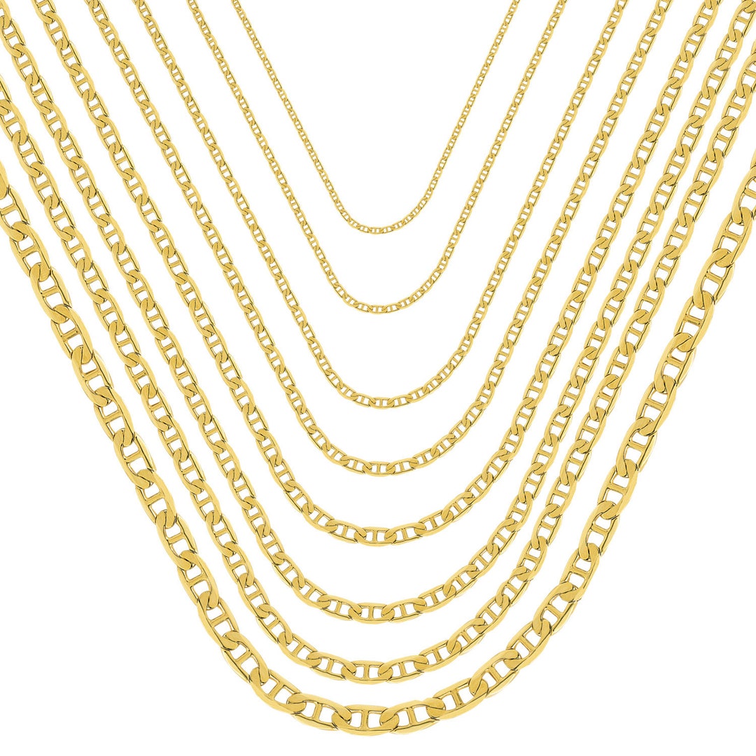 Solid 14K Gold Anchor Chain Mens Gold Chain Necklace - Etsy