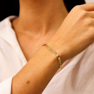 14K Gold Herringbone Bracelet, Womens Chain Bracelet, Bracelet For Women image 2