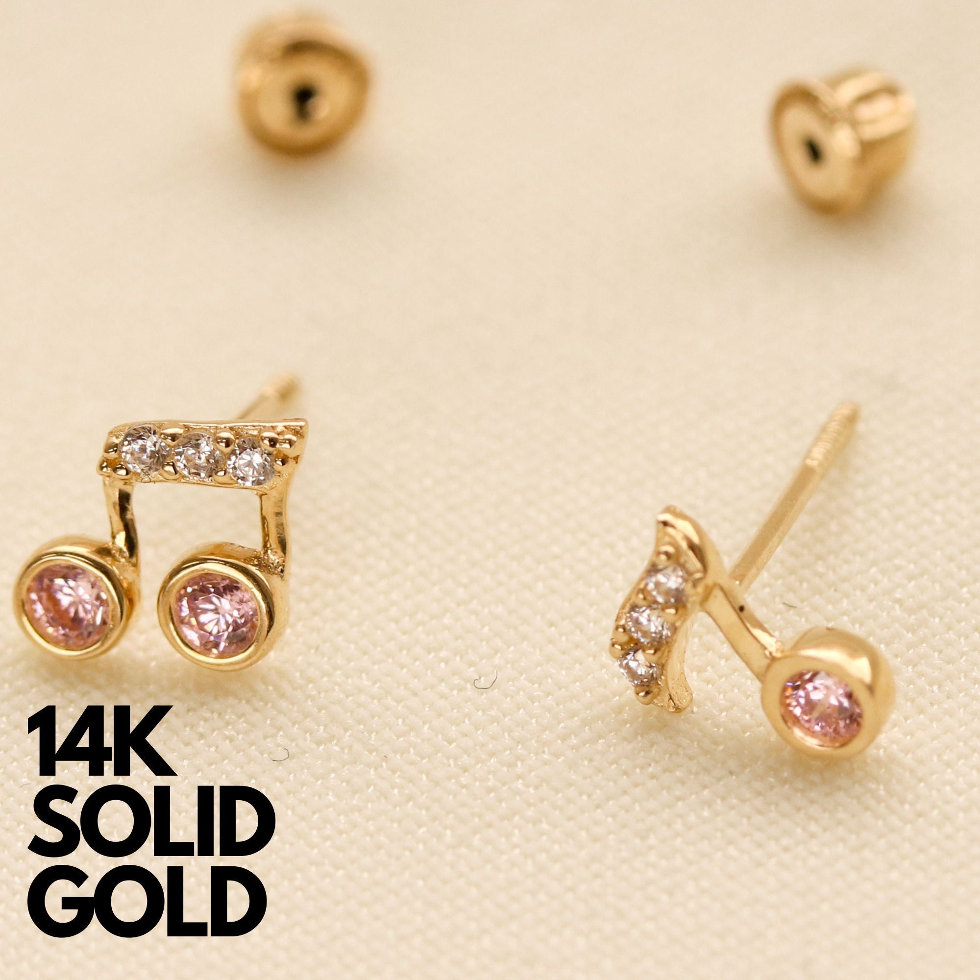 Gold Earrings, Solid Gold Earrings, 14K Gold Earrings, Gold