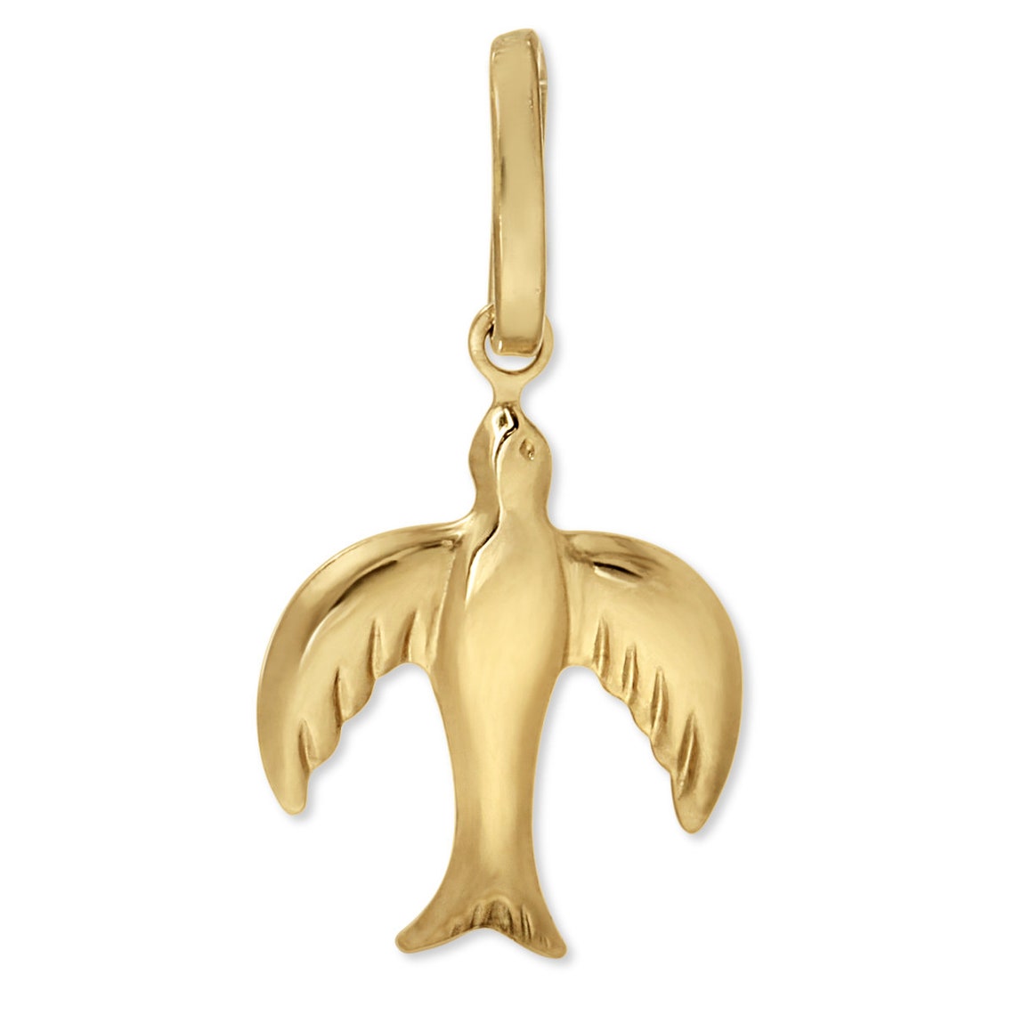 14K Gold Dove Necklace Christian Bird Necklace Confirmation Etsy