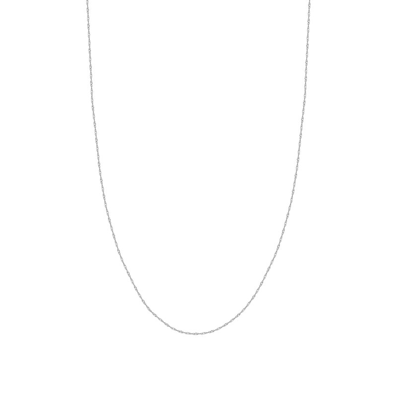 14K Solid White Gold Singapore Chain Necklace, Silver Chain Necklace, Delicate Dainty Layered Necklace image 4