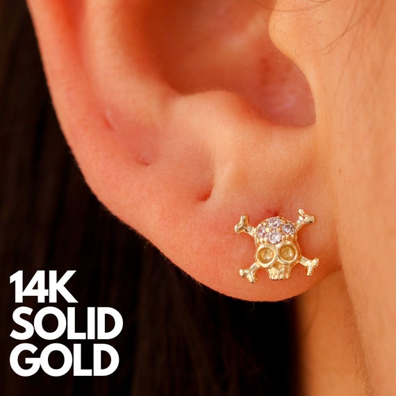 Gothic Jewelry, Bone Jewelry, Skull Earrings, Gothic Earrings, Bone Earrings, Skull Earrings Stud, Skull Stud Earrings, Gold Gothic Jewelry