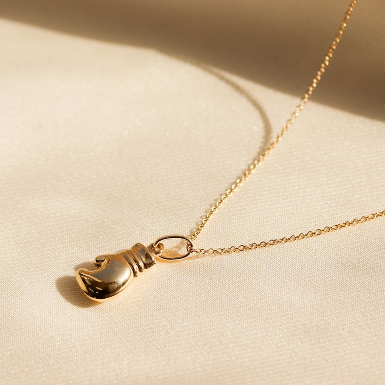 14K Gold Boxing Glove Necklace, Best Friend Gift, Fight Like a Girl ...