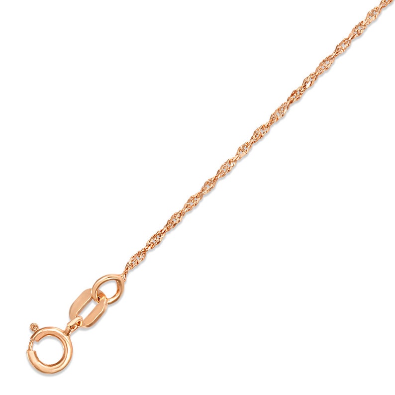 14K Rose Gold Singapore Chain Necklace Rose Gold Rope Chain Etsy