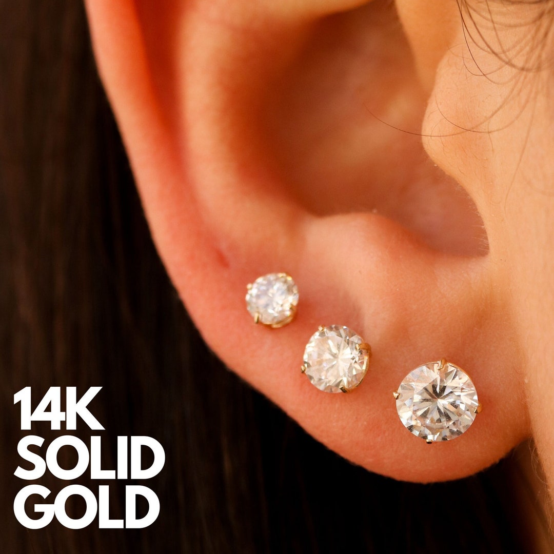 Cz Earrings, Cubic Zirconia Earrings, Stud Earrings Cz