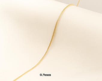 14K Gold Wheat Chain, 14K Yellow Necklace in Multiple Lengths and Widths