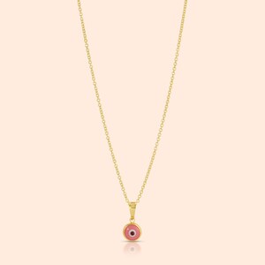 Evil Eye Gold Evil Eye Necklace, Evil Eye Charm, Evil Eye Pendant, Evil Eye Jewelry, 14k Gold Evil Eye Necklace image 4