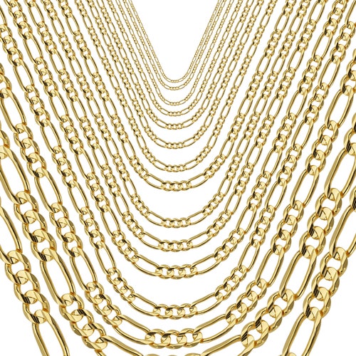 Solid 14K Gold Cuban Link Chain Necklace - Etsy