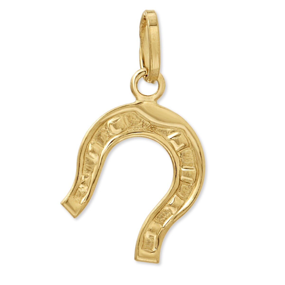 14K Gold Horseshoe Necklace Horse 