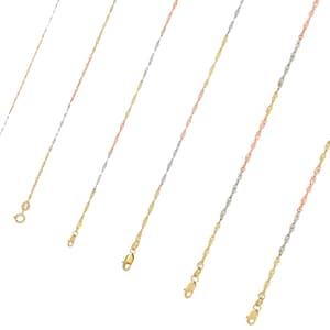 Tri Color Necklace, 14K Solid Gold Chain Necklace, Dainty Delicate Rose Gold Necklace