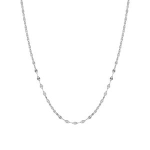 14K Solid White Gold Necklace, Silver Chain Necklace, Dainty Delicate Layered Necklace image 6