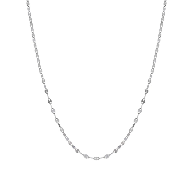14K Solid White Gold Necklace, Silver Chain Necklace, Dainty Delicate Layered Necklace image 6