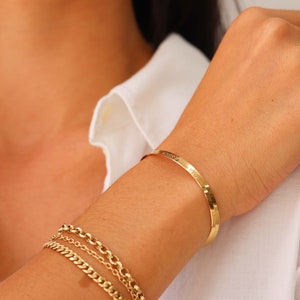 14K Gold Herringbone Bracelet, Womens Chain Bracelet, Bracelet For Women image 5