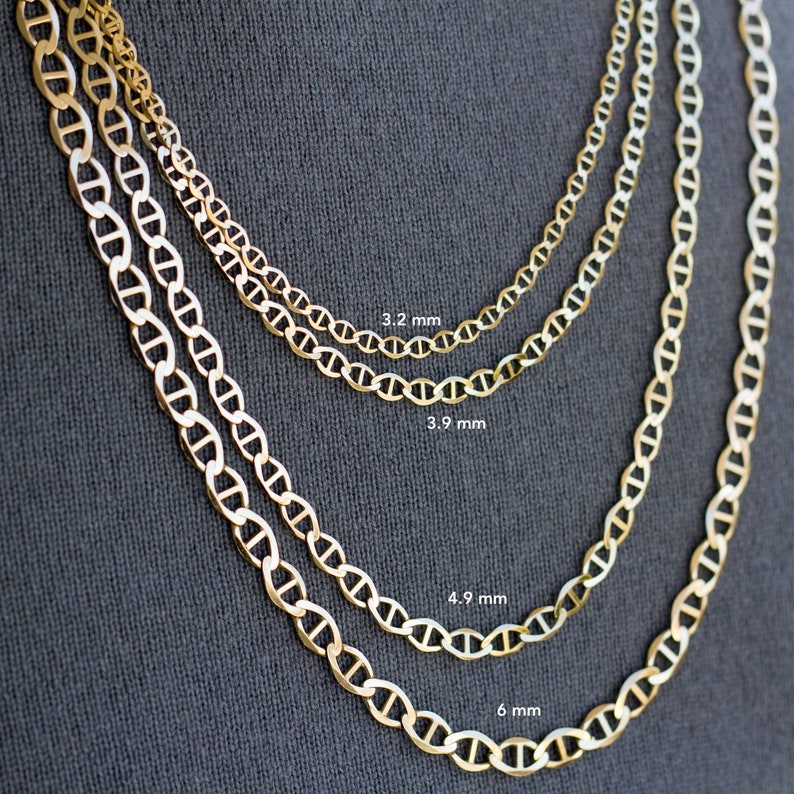 Solid 14K Gold Anchor Chain Mens Gold Chain Necklace - Etsy