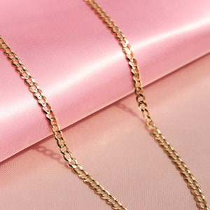 14K Gold Curb Link Chain Necklace