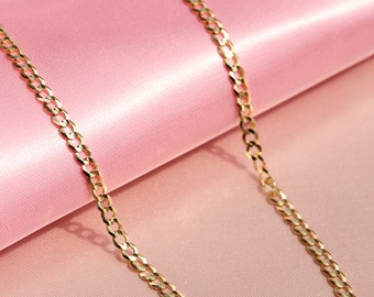 14K Gold Curb Link Chain Necklace