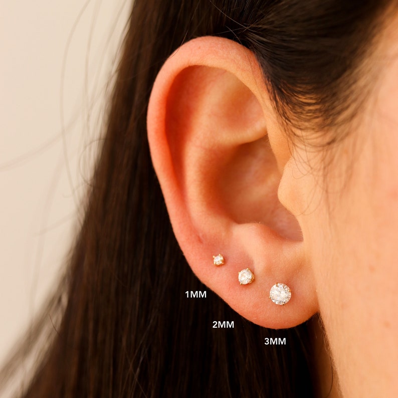 Stud Earrings, Cz Earrings, Earrings Studs, Earring Studs, Studs Earrings, Cute Earrings, Tiny Earrings, Stone Earrings Studs image 2