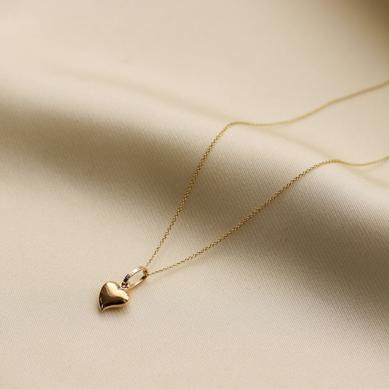 Dainty Heart Necklace, Heart Necklace, Heart Necklace Set, Heart Necklace Gold, 14k Gold Heart Necklace image 1