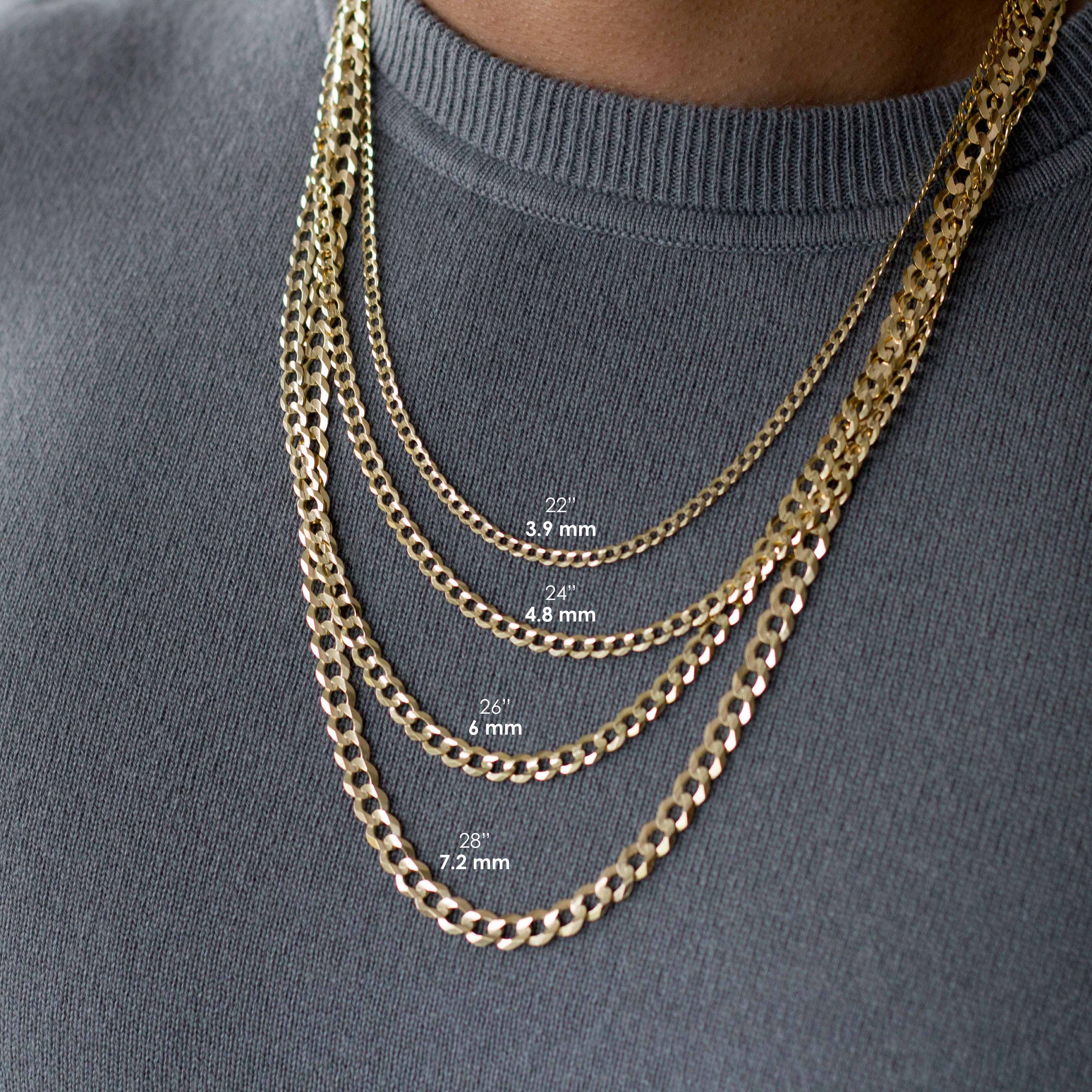 Mens Gold Chain Necklace Necklace for Men Solid 14K Gold Etsy