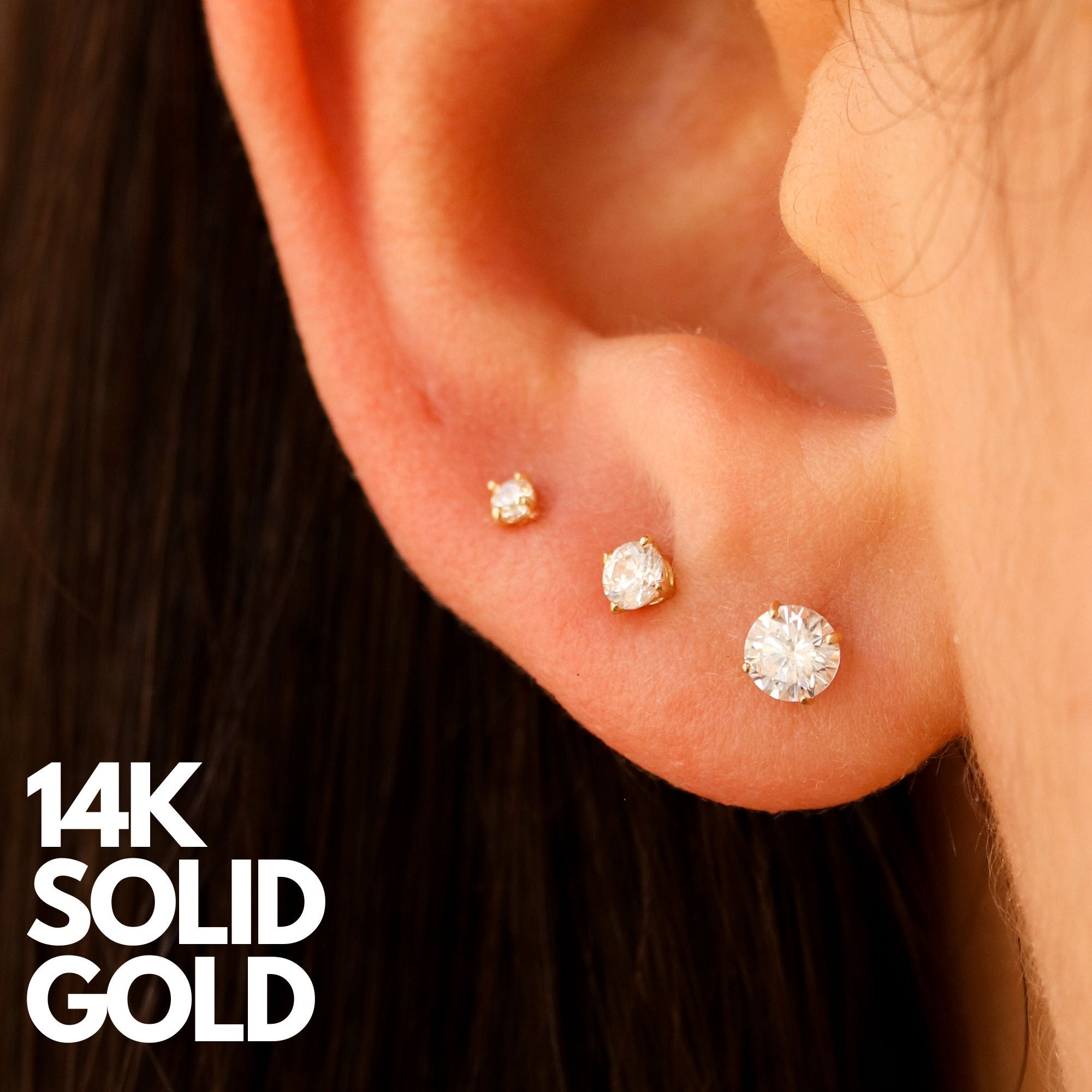 ★MISSOMA★ トリオ スタッド ピアス TRIO STUD EARRINGS Fine Trio Piercing Stud Earring / Missoma US