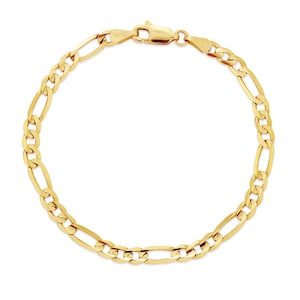14k Figaro Bracelet, Figaro Chain Bracelet, Gold Bracelets For Women, Solid 14k Gold Bracelet, Solid gold bracelet