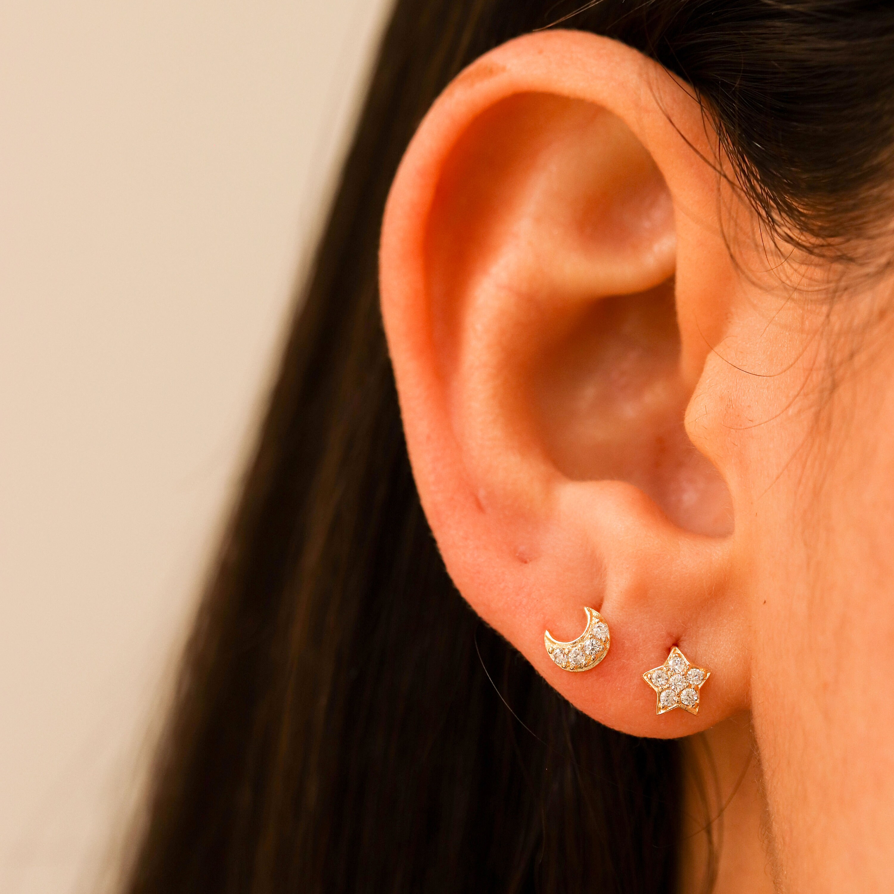 Star Earrings, Moon Earrings, Celestial Earrings, Moon and