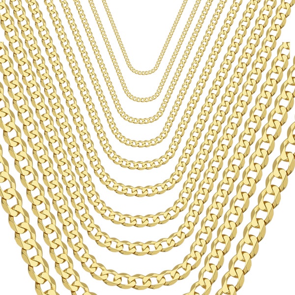 14K Gold Curb Link Chain Necklace