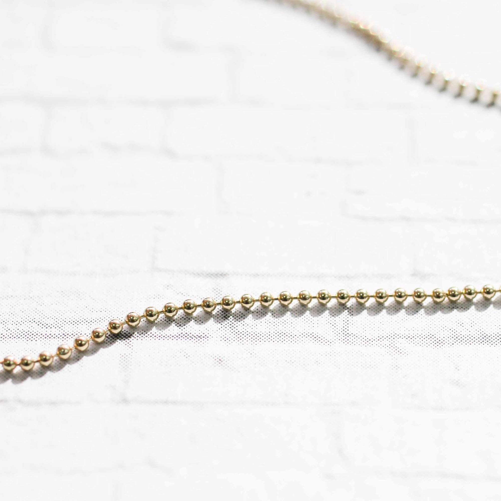 14K Gold Beaded Ball Chain Necklace Delicate Dainty Layered Etsy
