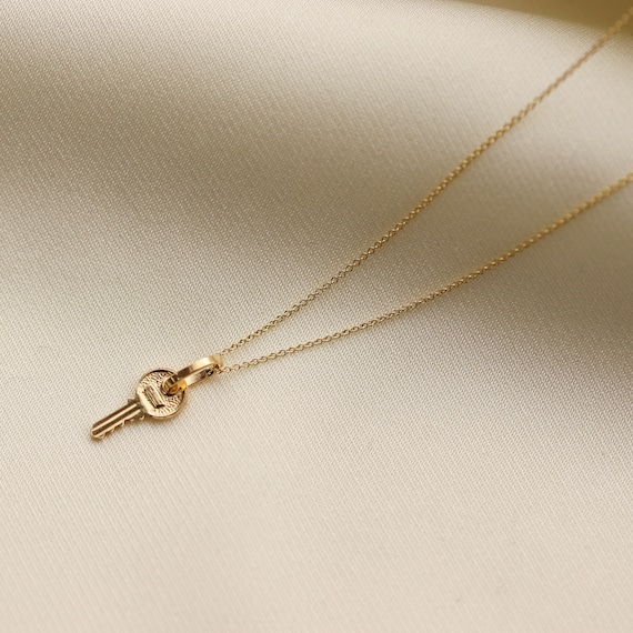 14K Gold Key Necklace Key Jewelry Etsy Australia