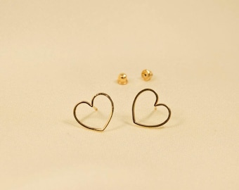 Cute Earrings, Minimalist Earrings, Stud Earrings For Women, Heart Shape Earrings, Heart Earrings, Love Earring, Open Heart Earrings