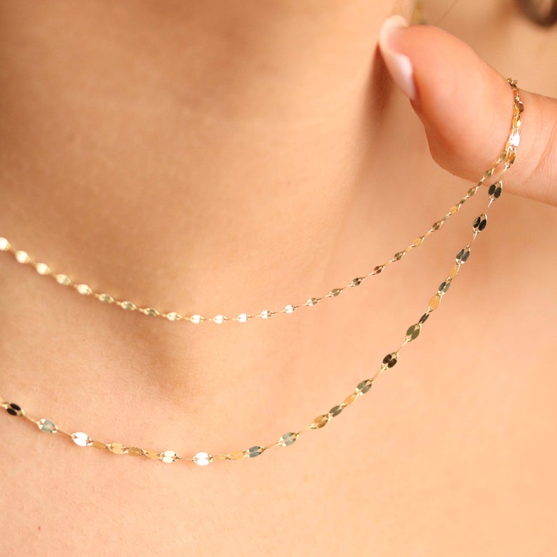 14K Gold Chain Necklace, Delicate Dainty Layered Necklace image 6