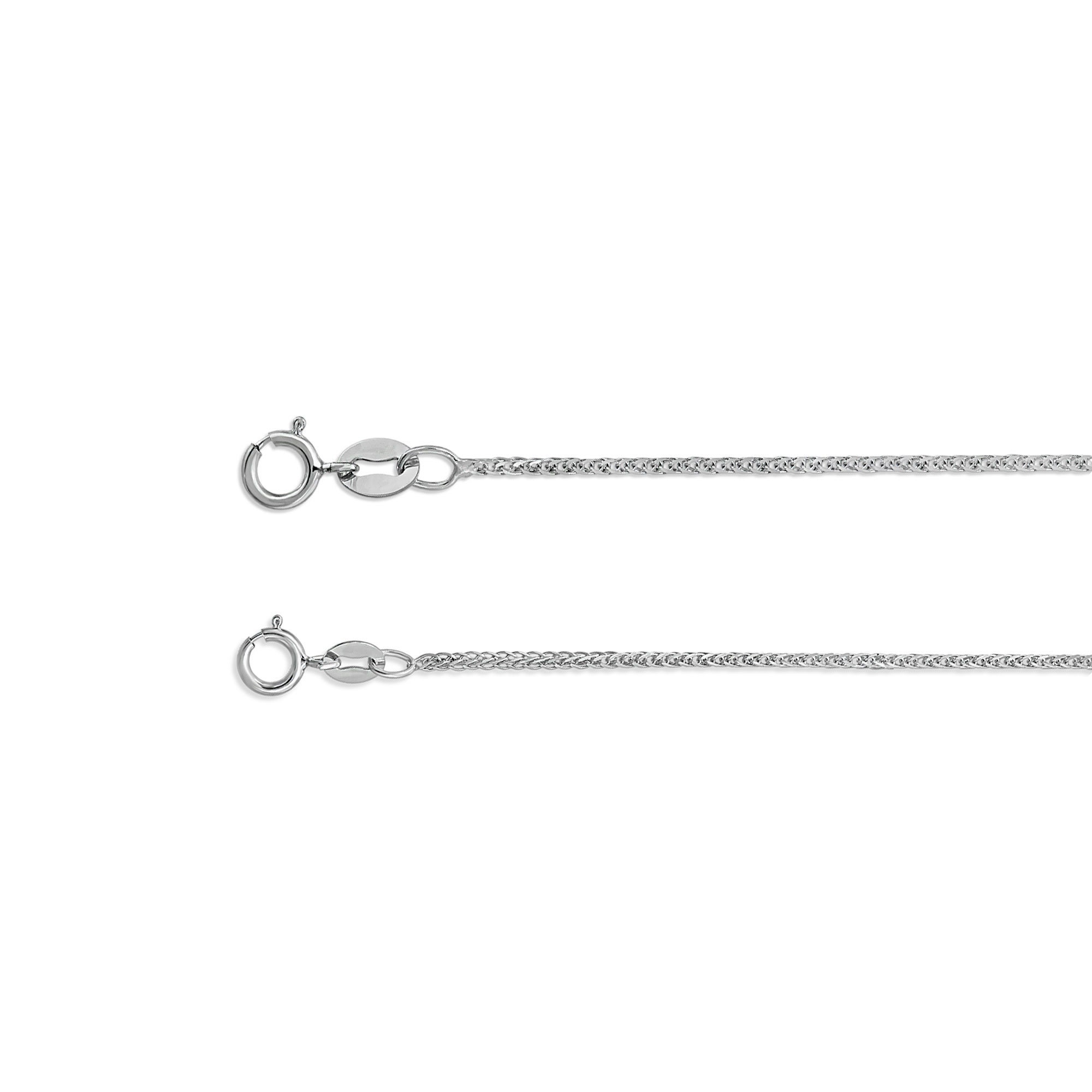 14K Solid White Gold Necklace Silver Chain Necklace Etsy