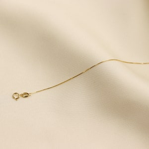 Solid 14K Gold Box Chain Necklace, Delicate Dainty Layered Necklace - Etsy